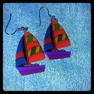 3/$25 Acrylic Sailboat Earrings